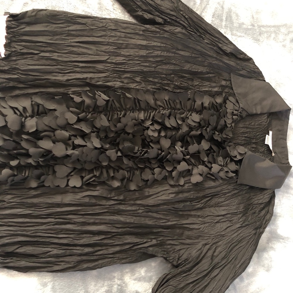 Tuxedo Ruffle Blouse